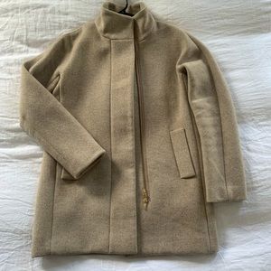 JCrew Wool Blend Cocoon Coat in Beige Sz 4